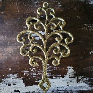 Vintage Solid Brass "Tree of Life" Tree Shape Trivet / Wall Hanging /Hot Plate